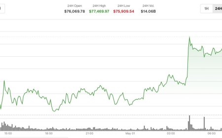 Bitcoin edges above $77,000, but institutional activity suggests downside hedging